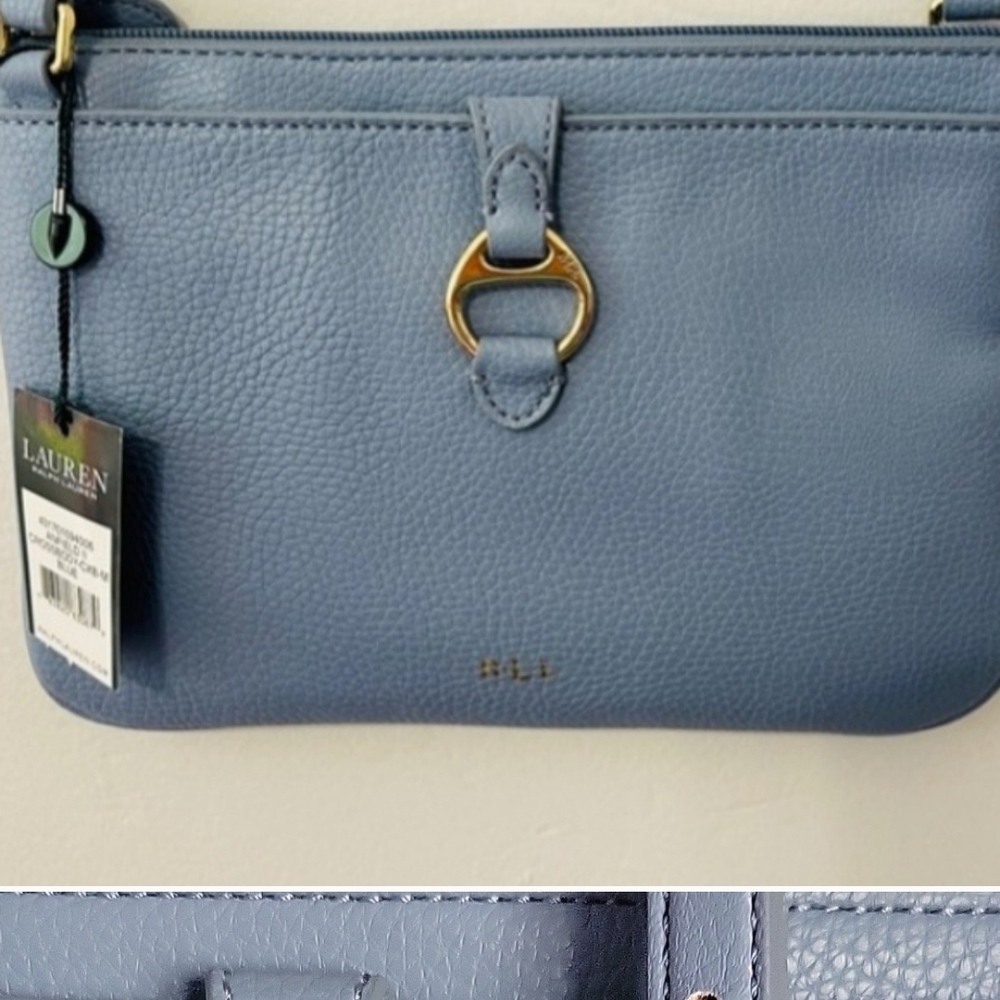Ralph Lauren Anfield II Crossbody Bag with Gold Accents.
